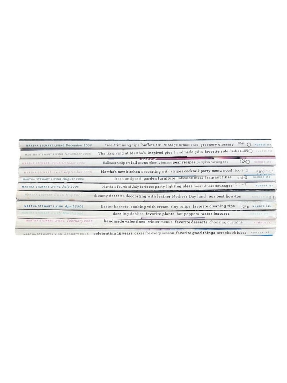 2006 Martha Stewart Living Magazines 11 issues All W/recipe cards -  Nov Dec